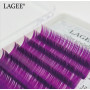Цветные ресницы LAGEE отдельные длины, изгиб С, толщина 0.12, длина 9 мм, цвет фиолетовый